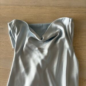 Altar’d State “Daphne” Light Blue Satin Dress